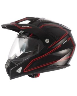 CASCO UFO ARIES TOURER NEGRO ROJO